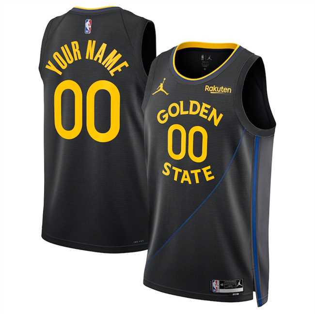 Men%27s Golden State Warriors Active Player Custom Black 2024-25 Statement Edition Stitched Basketball Jersey